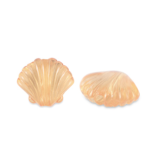Perline in acrilico conchiglia trasparente marrone rame