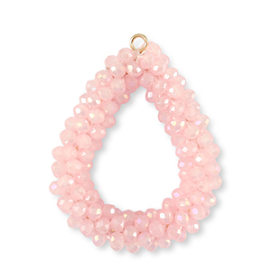 Ciondoli sfaccettati goccia rosa chiaro