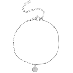 Bracciali in acciaio inossidabile catena a palline LUCKY argento