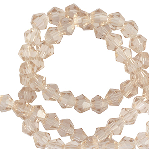 Perline sfaccettate bicone 3mm beige ambra