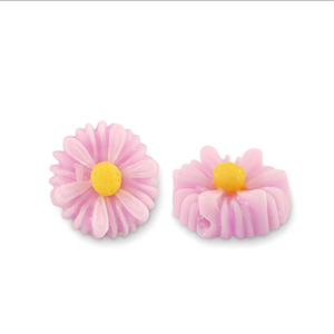 Perline in resina fiore 12mm rosa lilla