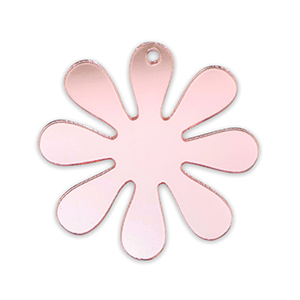 Ciondoli accattivanti fiore 35mm rosa chiaro metallico