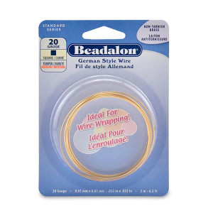 Beadalon Filo stile tedesco piazza 20Gauge oro