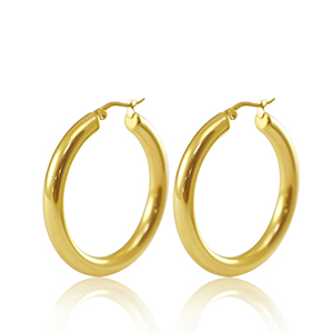 Orecchini in acciaio inossidabil a cerchio 40mm oro