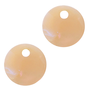 Pendenti in resina 12mm pesca pallido opale