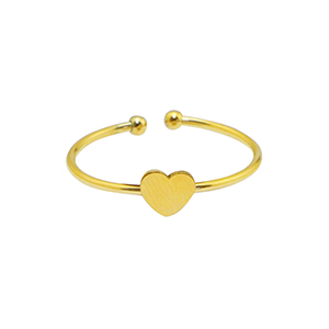 Anelli in acciaio inossidabile cuore oro