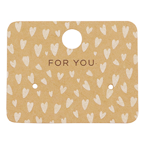 Cartoncini per bigiotteria "for you" marrone