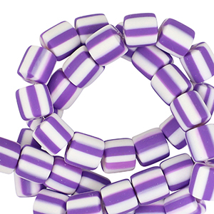 Perline di polimero 6mm bianco-viola