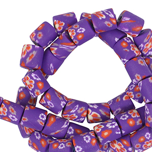 Perline di polimero 6mm fiore viola-multicolore