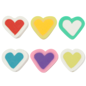 Perline di polimero cuore multicolore