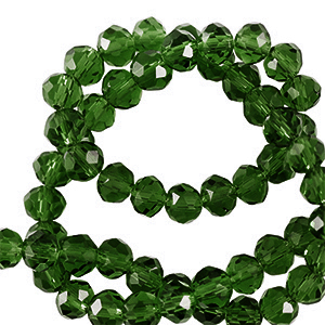 Perline sfaccettate 6x4mm rondella verde smeraldo scuro