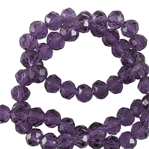 Perline sfaccettate 6x4mm rondella viola eminenza