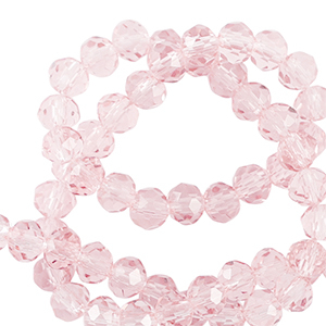 Perline sfaccettate 6x4mm rondella rosa pallido