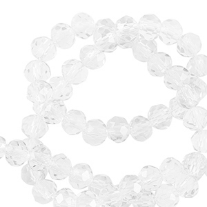 Perline sfaccettate 4x3mm rondella trasparente