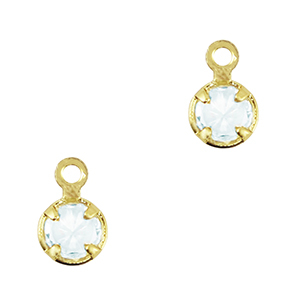 Pendenti di vetro Crystal Glass blu cielo chiaro-oro