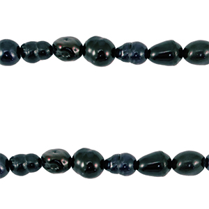 Perle di acqua dolce chicco di riso 5-6x4-5mm blu scuro