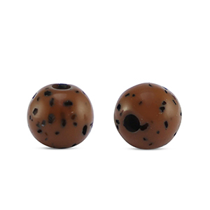 Perline Polaris 6 mm tonda Sassi marrone castagna-nero