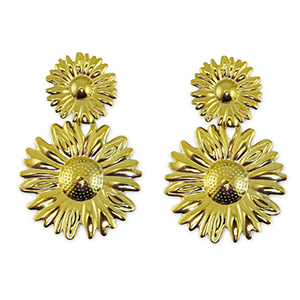 Orecchini in acciaio inossidabile fiore oro