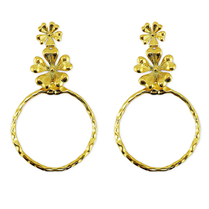 Orecchini in acciaio inossidabile fiore oro
