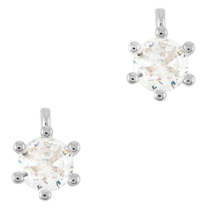 Metal TQ lat&oacute;n ciondoli zirconia argento