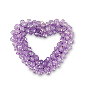 Ciondoli sfaccettati cuore viola