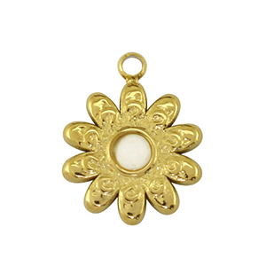 Ciondoli in acciaio inossidabile fiore oro /
