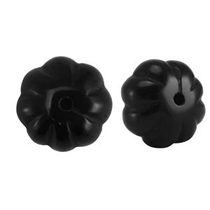 Perline in pietra naturale Agata fiore nero