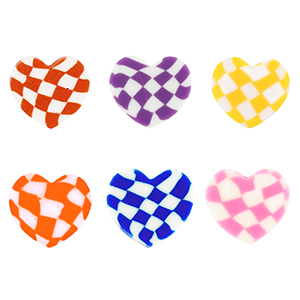 Perline di polimero cuore multicolore