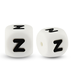 Perline alfabeto in silicone Z bianco-nero
