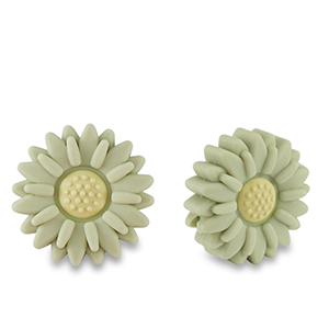 Perline di silicone fiore verde salvia
