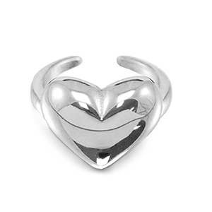 Anelli in acciaio inossidabile cuore argento