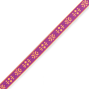 Nastro con testo fiori neon viola-arancio