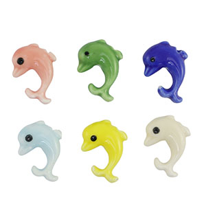 Perline di ceramica delfino multicolore