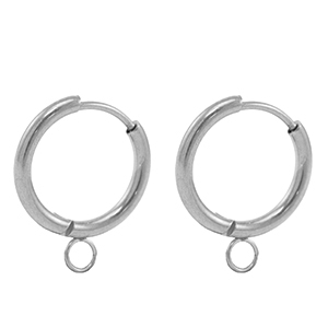 Orecchini in acciaio inossidabile a cerchio 18mm argento