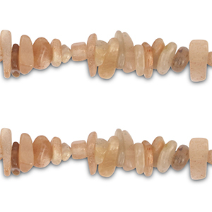 Perline in pietra naturale chips Pietra del sole Beige chiaro-rosa