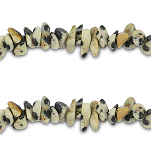 Perline in pietra naturale chips Diaspro Dalmata grigio beige-nero