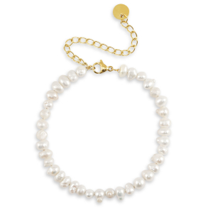 Bracciali in acciaio inossidabile perle oro