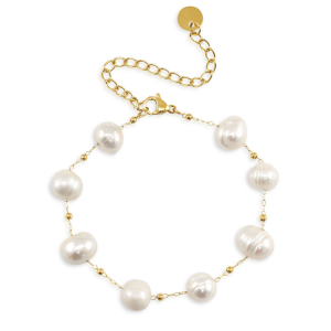 Bracciali in acciaio inossidabile perle oro
