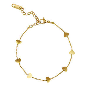 Bracciali in acciaio inossidabile cuore oro