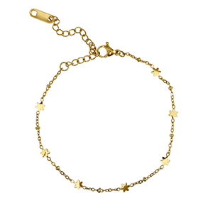 Bracciali in acciaio inossidabile fiore oro