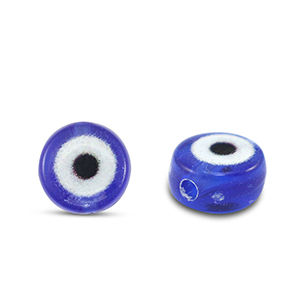 Perline alfabeto in acrilico 'occhio di Allah' blu cobalto