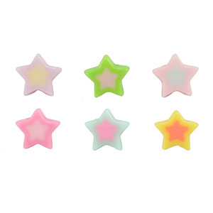 Perline in acrilico stella multicolore