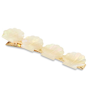 Accessori fermaglio per capelli conchiglia bianco