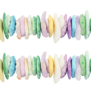 Perline di conchiglia chips blu-verde-viola