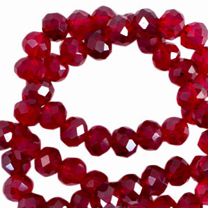 Perline sfaccettate 8x6 mm rondella rosso vino-effetto perlato