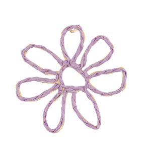 Pendenti in rafia fiore 55mm lilla