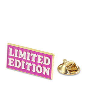 Pins "Limited edition" viola magenta-bianco-oro