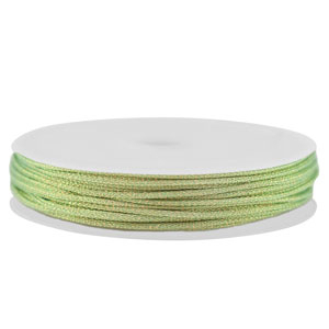 Coda di topo intrecciato 1mm verde clairo-oro metallico