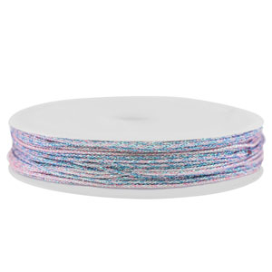 Coda di topo intrecciato 0,8mm rosa-blu metallico
