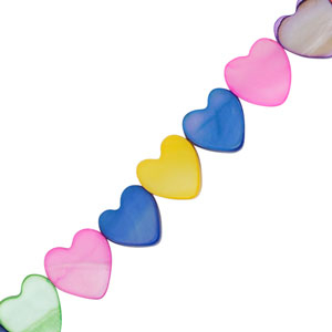 Perline di conchiglia cuore multicolore